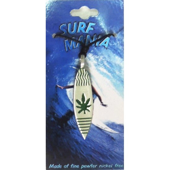 Pewter Pendant Leaf Surfboard 