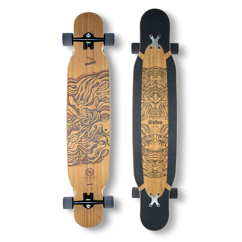 Old School 31 Longboard Skateboard Cruiser Fish Deck Natural