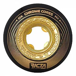 Ricta Chrome Core Black Gold 99a Skateboard Wheels 52mm