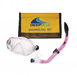 Deep Blue Silicone Snorkel Fiji Mask Set for Kids/Women (ชุดหน้ากากดำน้ำ)