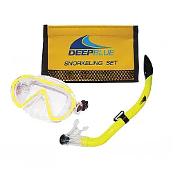 Deep Blue Silicone Snorkel Fiji Mask Set for Kids/Women (ชุดหน้ากากดำน้ำ)