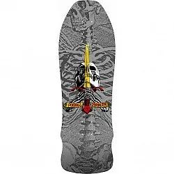 Powell Peralta Geegah Skull & Sword Silver Skateboard Deck 9.75 x 30 แผ่นสเก็ตบอร์ด