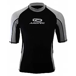 Aropec Lycra Rash Guard Short Sleeve BLACK (เสื้อว่ายน้ำแขนสั้นสีดำ รุ่น Aropec)